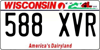 WI license plate 588XVR