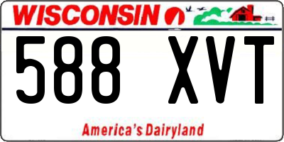 WI license plate 588XVT