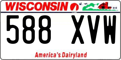 WI license plate 588XVW