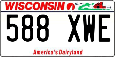 WI license plate 588XWE
