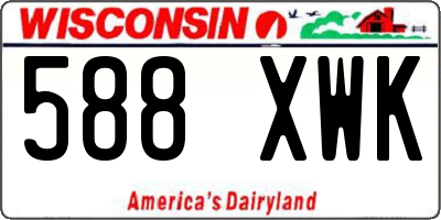 WI license plate 588XWK