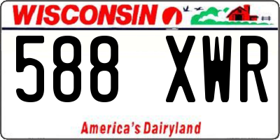 WI license plate 588XWR