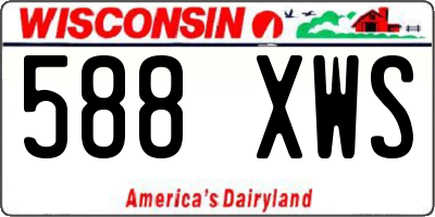 WI license plate 588XWS
