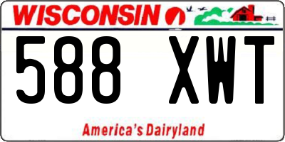 WI license plate 588XWT