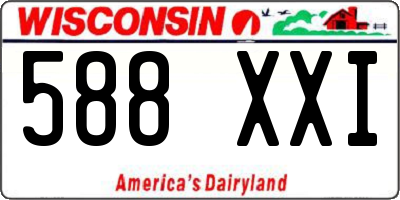 WI license plate 588XXI