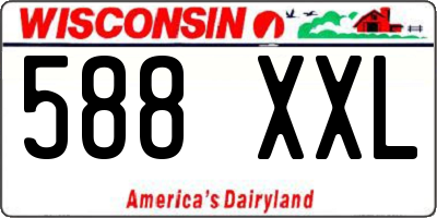 WI license plate 588XXL