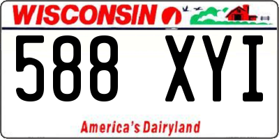 WI license plate 588XYI