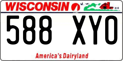 WI license plate 588XYO