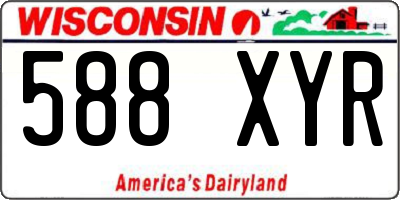 WI license plate 588XYR