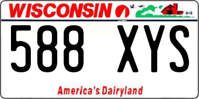 WI license plate 588XYS