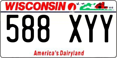 WI license plate 588XYY