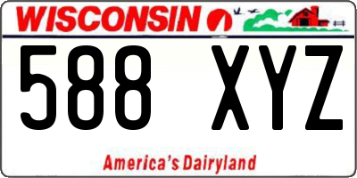 WI license plate 588XYZ