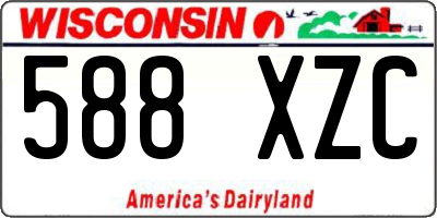 WI license plate 588XZC
