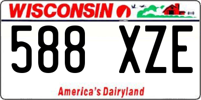 WI license plate 588XZE