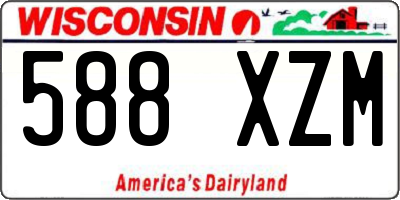 WI license plate 588XZM