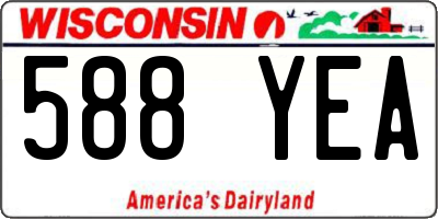 WI license plate 588YEA