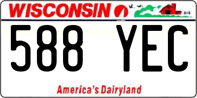 WI license plate 588YEC