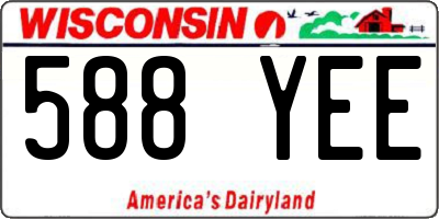 WI license plate 588YEE