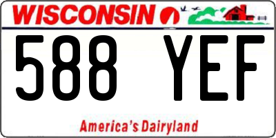 WI license plate 588YEF