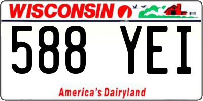 WI license plate 588YEI
