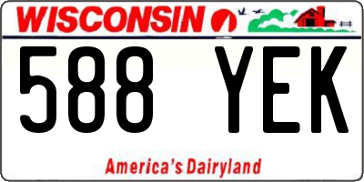 WI license plate 588YEK