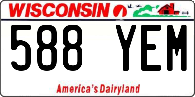 WI license plate 588YEM