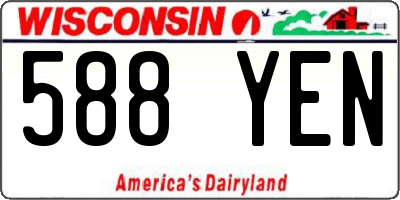 WI license plate 588YEN