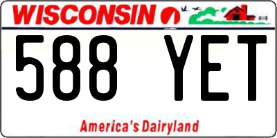 WI license plate 588YET