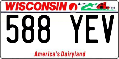 WI license plate 588YEV