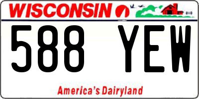 WI license plate 588YEW