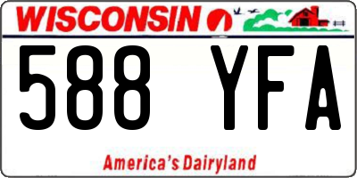 WI license plate 588YFA
