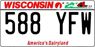 WI license plate 588YFW