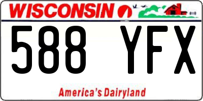 WI license plate 588YFX