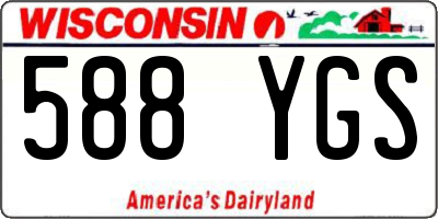 WI license plate 588YGS