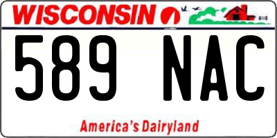 WI license plate 589NAC