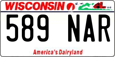 WI license plate 589NAR