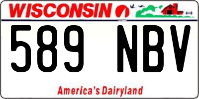 WI license plate 589NBV