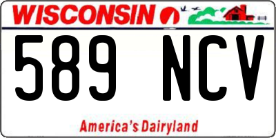 WI license plate 589NCV