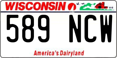 WI license plate 589NCW