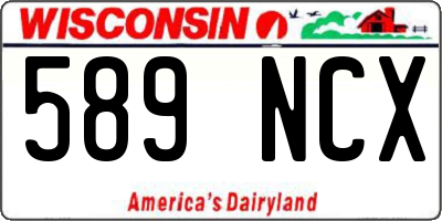 WI license plate 589NCX