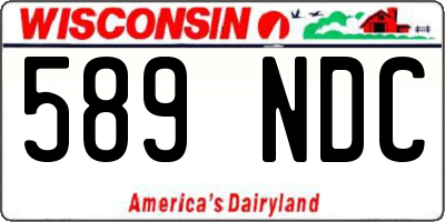 WI license plate 589NDC