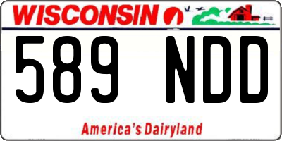 WI license plate 589NDD
