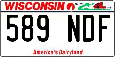 WI license plate 589NDF