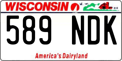 WI license plate 589NDK