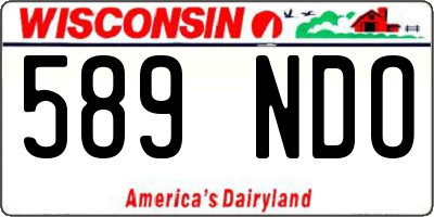 WI license plate 589NDO