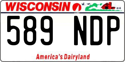WI license plate 589NDP