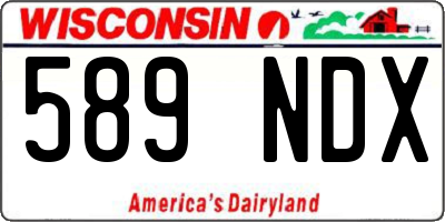 WI license plate 589NDX