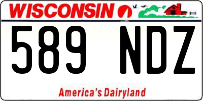 WI license plate 589NDZ