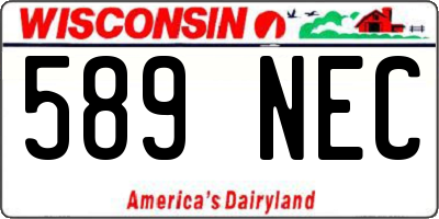 WI license plate 589NEC