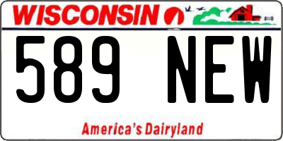WI license plate 589NEW